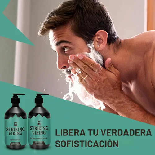 Vista 7 de Striking Viking Champú y acondicionador para barba - 10 onzas cada uno