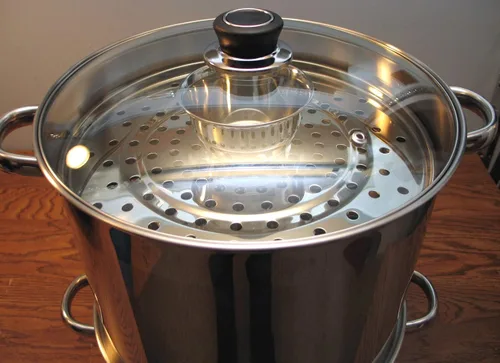 Vista 4 de Uzbek - Vaporizador de acero inoxidable 18/10 de 5 niveles/nivel 20 cuartos de galón, cocina, calentador para albóndigas, mantovarka, maní