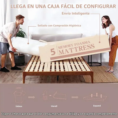 Vista 7 de Colchón individual, colchón de espuma viscoelástica de firmeza media de 5 pulgadas, certificado CertiPUR-US, tamaño individual