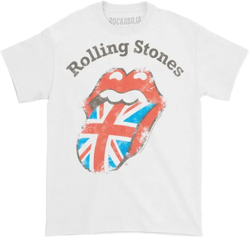 Vista 3 de Rolling Stones Camisa clásica de manga corta para hombre, Blanco