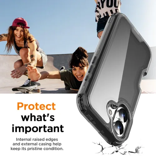 Vista 3 de AICase para iPhone 17 Transparente, Resistente Duradera de 3 Capas de Cristal Transparente [No amarillea]