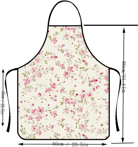 Vista 2 de Lindos delantales para mujer, delantales florales, delantales de cocina impermeables de poliéster para cocina, hornear, asar, pintura, aseo