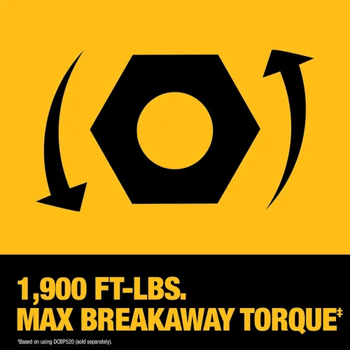 Vista 8 de DEWALT Kit de llave de impacto inalámbrica de 1/2 pulgada MAX XR de 20 V con yunque de anillo de retención rápida, batería y cargador incluidos