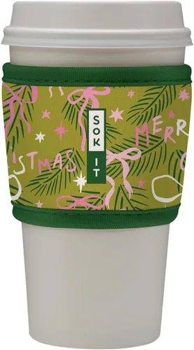 Vista 128 de Sok It HotSok Coffee & Tea - Funda de neopreno con aislamiento reutilizable (floral abstracto)