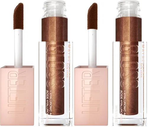 Vista 25 de Maybelline Lifter Gloss, Brillo de Labios Hidratante con Ácido Hialurónico, Alto Brillo para Labios Más Llenos, Perla, Perla Plateada Transparente