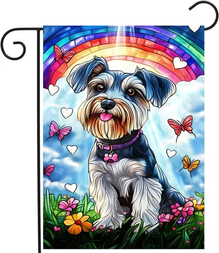 Vista 12 de Bandera floral de jardín Golden Retriever para jardín, banderas de bienvenida para exteriores de 12 x 18 pulgadas, bandera de perro de flores