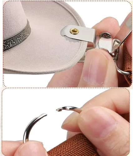 Vista 2 de HZYFPOY 4 clips para sombrero para bolso de viaje, mochila, equipaje, sombrero de compañero, soporte para sombrero, clip portátil para bolsa