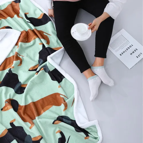Vista 7 de Manta de perro salchicha Weiner, manta de perro salchicha con texto en inglés "I Love Dachshunds" para adultos, regalo súper suave para los amantes
