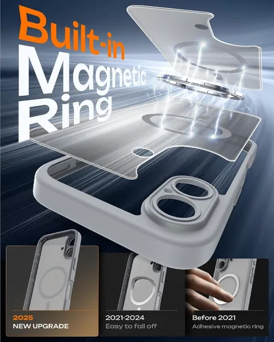 Vista 747 de TOCOL Funda para iPhone 11, compatible con Magsafe, protección completa de cámara, imanes integrados, protección contra caídas, funda translúcida