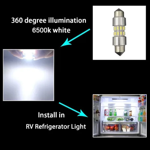 Vista 3 de Seagenck Bombilla para refrigerador RV, bombilla LED 214-2 para nevera RV, bombilla de repuesto para refrigerador de caravana, caravana, remolque