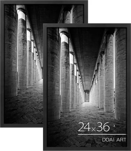Vista 10 de DOAI ART Marco de fotos de 5x7 pulgadas, marco negro de 5x7 pulgadas para exhibición horizontal o vertical con montaje en pared y sobremesa Marco