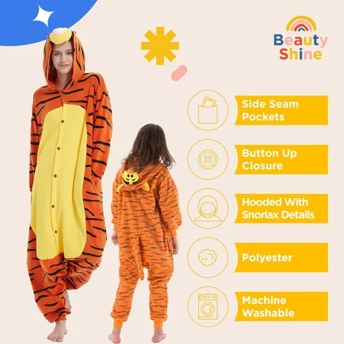 Vista 5 de Beauty Shine Unisex Adult Cartoon Costume Halloween Christmas Sleepwear Jumpsuit Onesies Plush Cosplay Pajamas