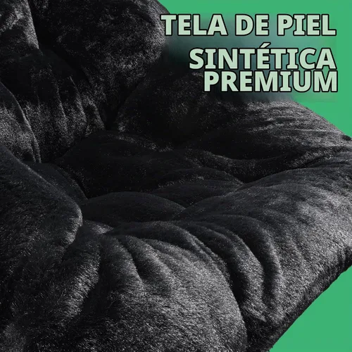 Vista 4 de OAKHAM Silla cómoda para adultos, suave sillón plegable de pelo sintético para dormitorio, sala de estar, dormitorios, silla de lectura flexible