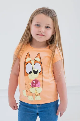 Vista 2 de Bluey Paquete de 4 camisetas para niñas de niños pequeños a niños pequeños