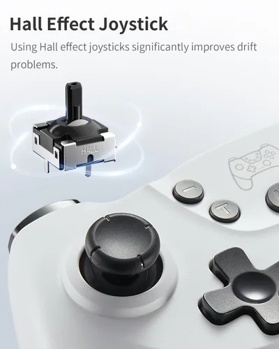 Vista 2 de Hall Effect Switch Controller, Wireless Switch Pro Controller for SwitchLiteOLED, Switch Remote Gamepad with Hall Effect Joystick, Adjustable