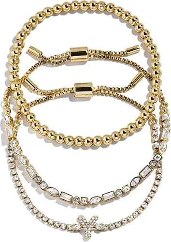 Vista 11 de BaubleBar Juego de pulsera Pisa para mujer, tres pulseras de cuentas chapadas en oro, joyería de moda, regalo de moda