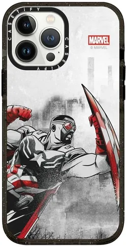 Vista 136 de CASETiFY Funda para iPhone Air, compatible con MagSafe Marvel VS CoLab Protección contra caídas de grado militar 4x de 8.2 pies Funda Capitán
