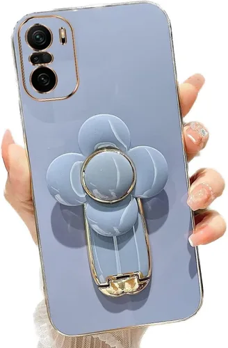 Vista 88 de Miagon - Funda con soporte para Xiaomi Redmi A1, galvanizado suave TPU protector delgado a prueba de golpes con molinete giratorio soporte de flores