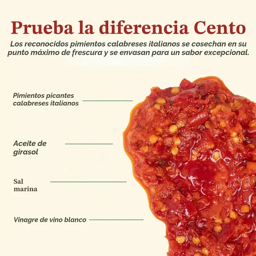 Vista 2 de Cento Extra Hot Calabrese Pepperoncino Hoagie Spread, 9.87 onzas