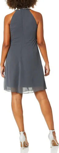 Vista 3 de S.L. Fashions - Vestido con escote halter y joyas en el cuello para mujer