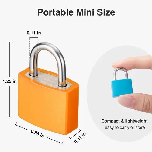 Vista 2 de Puroma Candado Mini de Equipaje con Llaves, Paquete de 4 Candados de 22mm para Casillero, Candado de Llave de Equipaje para Casillero de Gimnasio