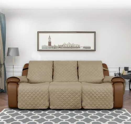 Vista 2 de Easy-Going Funda de sofá reclinable de gran tamaño, reversible para sillón reclinable de 3 asientos, funda de sofá dividida para cada asiento