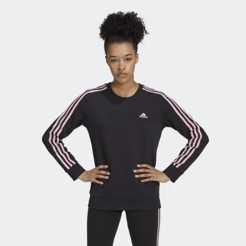 Vista 45 de adidas Sudadera Essentials de forro polar con 3 rayas para mujer