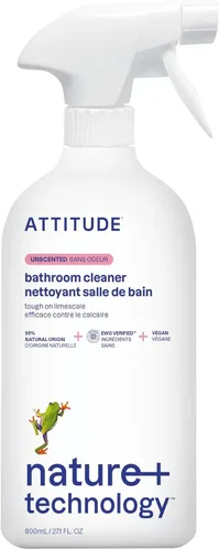 Vista 12 de ATTITUDE Spray limpiador de baño, verificado por EWG, a base de plantas y vegano, seguro para superficies de baño, azulejos, bañeras, paredes