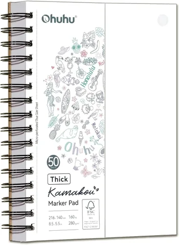 Vista 15 de Ohuhu Cuaderno de dibujo artístico de doble cara de 5.5 x 8.5 pulgadas, 50