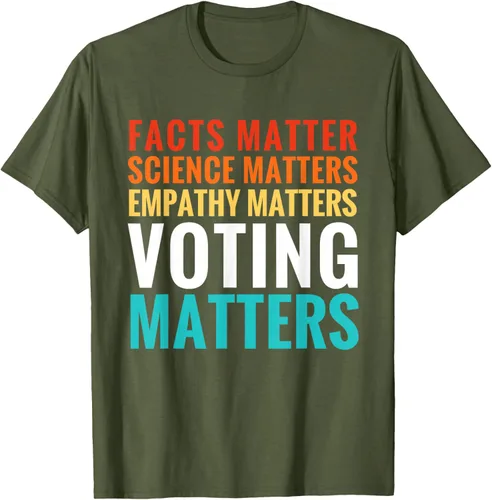 Vista 38 de Facts Matter Science Matters Voting Matters - Camiseta demócrata liberal, Negro, S