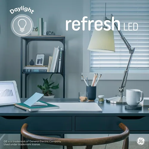 Vista 3 de GE Refresh Bombillas LED, 60 W Eqv, luz diurna, bombillas decorativas, base pequeña (paquete de 8)
