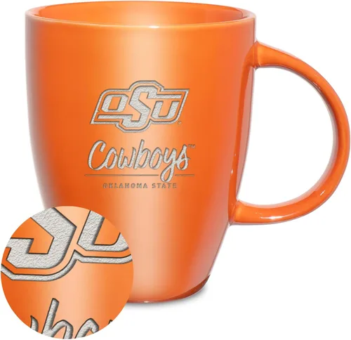Vista 72 de Rico Industries - Taza de lustre cerámico con grabado láser de la NCAA de 18oz - Café-Té