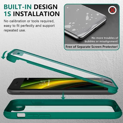 Vista 422 de Miracase Serie de vidrio para iPhone 11 de 6.1 pulgadas, funda protectora de cuerpo completo resistente mejorada con protector de pantalla de vidrio