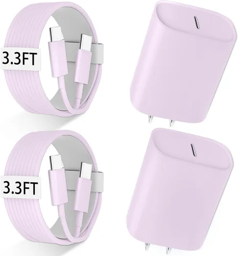 Vista 25 de Cargador para teléfono 17, 16, 15 Pro Max, carga rápida PD de 30 W, cable de carga para iPhone 17 de 6 pies (65 W/3 A), cable largo USB C con iPhone