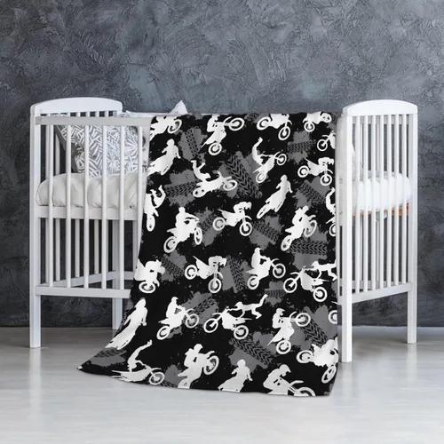 Vista 42 de Manta de forro polar suave para regalo de motocicletas de motocross, manta acogedora de franela, aire acondicionado, 50x40 pulgadas para niños