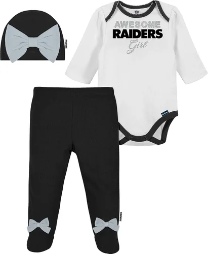 Vista 20 de NFL Conjunto de enterizo, pantalón con pies y gorro de 3 piezas para bebé niña