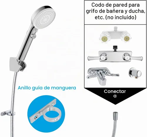 Vista 7 de Cabezal de ducha para autocaravana con manguera, cabezal de ducha de alta presión con interruptor de encendido y apagado de mano, remolque de viaje