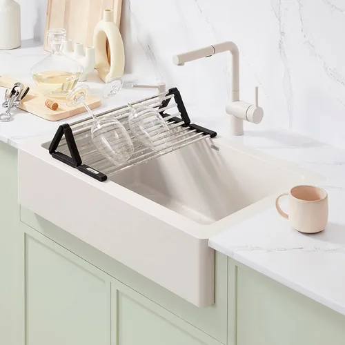 Vista 4 de Blanco, 238483, Precis 18-1/8" L x 17-5/16" W Bastidor para lavabo, acero inoxidable