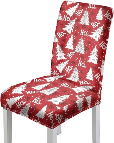 Vista 10 de HUGS IDEA Fundas para sillas de comedor de Navidad, bastón de caramelo, elásticas, fundas para sillas Parsons para comedor, lavables, fundas