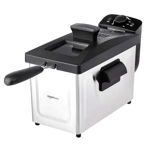 Vista 8 de Amazon Basics - Freidora eléctrica profunda de 2.1 cuartos (2.0L) con capacidad de aceite de 8 tazas, temporizador, temperatura ajustable, cesta
