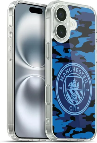Vista 127 de Head Case Designs Funda de gel con licencia oficial del Manchester City Man City FC Blue Moon Badge Camou [protección de grado militar] compatible