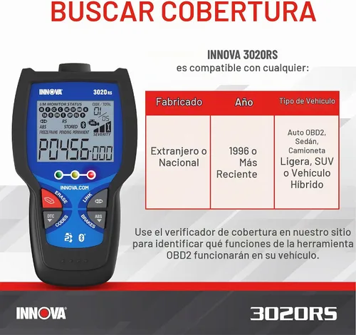 Vista 3 de INNOVA 3020RS Lector de códigos de motor de verificación rápido y fácil de usar, herramienta de escaneo OBD2 para ABS Clear con recomendaciones