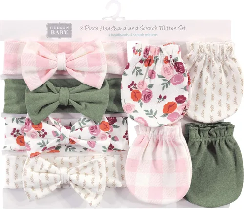 Vista 71 de Hudson Baby Conjunto de diadema de algodón y manoplas para rascar para bebé