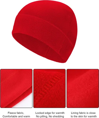 Vista 5 de 6 piezas de invierno gorro de reloj de lana polar cálido cráneo gorro grueso a prueba de viento gorro unisex para ejercicio al aire libre