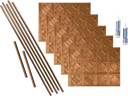 Vista 21 de FASÄDE Kit decorativo para salpicaduras de vinilo de estilo tradicional y patrón 4 de 15 pies cuadrados en bronce de las Bermudas