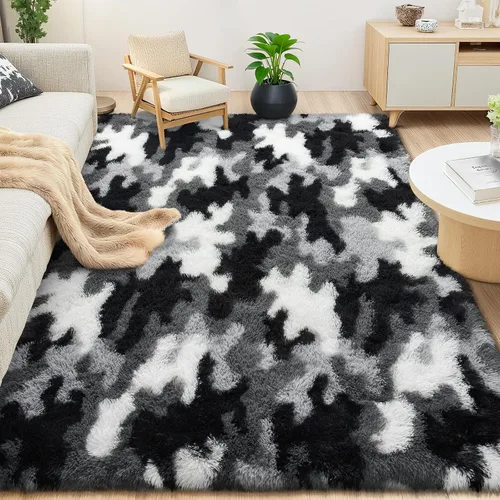Vista 11 de AROGAN Alfombras suaves de 2 x 4 pies para dormitorio, alfombra mullida de felpa, alfombra peluda que no desprende para guardería, habitación