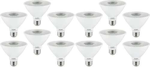 Vista 11 de Sunlite 40982-SU - Bombilla LED PAR30 de cuello corto, 9 vatios, (equivalente a 75 W), 850 lúmenes, base de tornillo medio (E26), regulable, 5000K