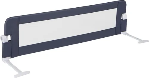 Vista 10 de BABY JOY - Barandillas de cama para niños pequeños, extralargas, protector de cama de seguridad abatible para cuna convertible, barandilla plegable