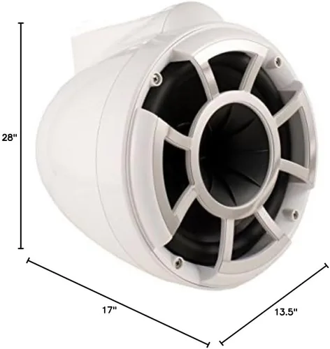 Vista 6 de Wet Sounds REV 10 W-FC SA V2 - Blanco REV10 - Altavoces de torre de la serie Revolution de 10 pulgadas, par con abrazaderas fijas de aluminio