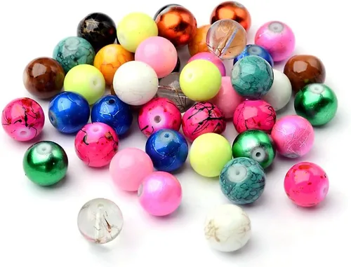 Vista 35 de Craftdady - 500 piezas de cuentas de vidrio redondas de 4 mm esmeriladas transparentes con cristal mate. Cuentas de vidrio esféricas pequeñas y 20